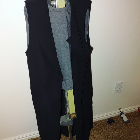 SLEEVELESS TRENCH COAT HAIRDRESSER OVERCOAT - Picture 2 of 11